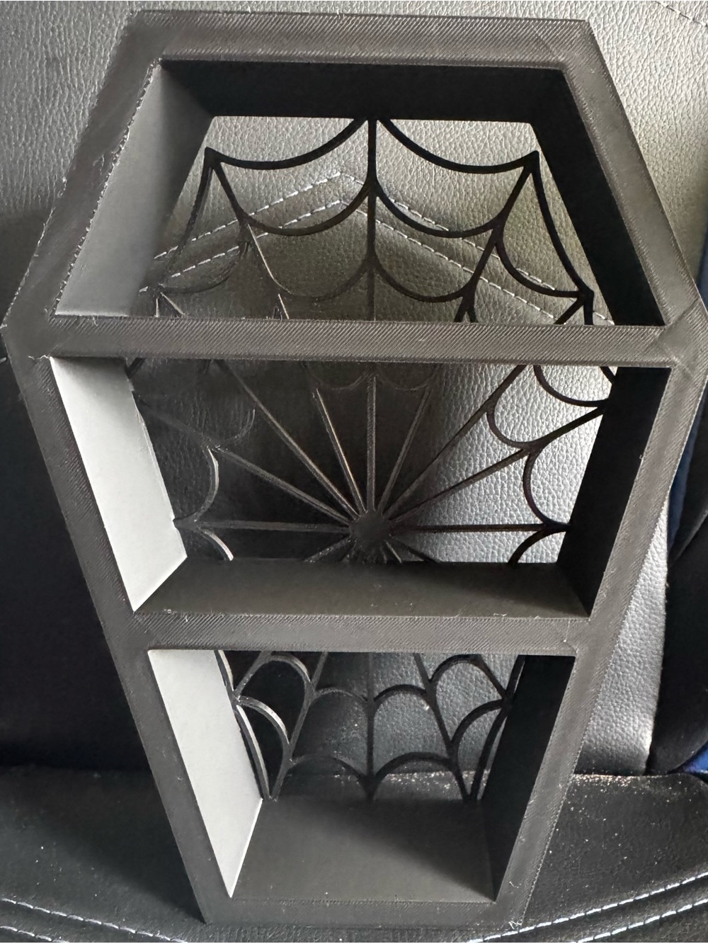 Black Coffin Spiderweb Decorative Tabletop Shelf - Home Holiday Decor | new!